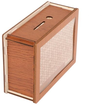 mophrati Alcancía de para Madera con Forma de Cerdito, Ideal para el Aprendizaje financiero, Hecha a Mano con Marcador y con Forma Tarro para Ahorrar Dinero, 10000 dólares, 20 x 14.5 x 7.6 cm