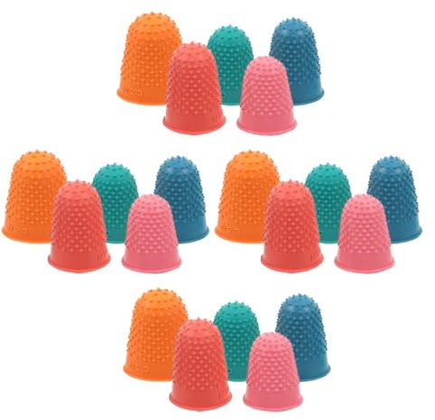 HOMSFOU 40pcs Reusable Rubber Finger Sleeves Protective Finger Cots Grip Pads for Gaming Sewing Cutting Paperwork Thimble Guards for Hand Safety