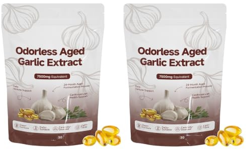 Luktfri lagrad vitlöksextrakt |2-årig mognad | Energi- och immunstöd|Lätt att använda (60 Count)