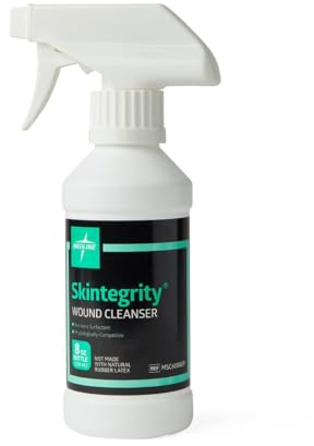 Medline Skintegrity Wound Cleanser, 8 ounce Spray Bottle, for wound cleaning, debridement, removing protein, pressure injuries, infected wounds