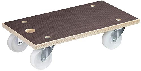 WAGNER Transportroller Transporthilfe 1143 I Schichtholz 24 mm mit Grip I 57,5 x 30 x 15 cm, Tragkraft 500 kg I Schwerlastroller für Umzug, Werkstatt, Handwerk I Möbelroller I FSC® I Made in DE