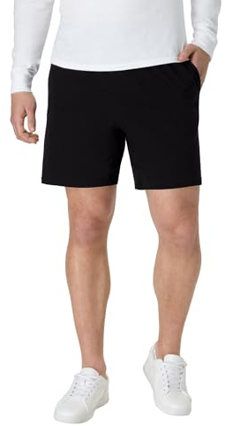 Hanes Mens Jersey Cotton With Pocket Workout-and-training-shorts, Black, Large US