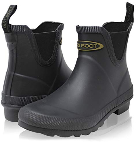 Dirt Boots Neoprene Waterproof Equestrian Slip On Stable Muck Yard Chelsea Boots (Black, numeric_8)