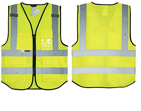 Salzmann Sicherheitsweste, 3 m, hohe Sichtbarkeit, für viele Handys, Ausweise, Warnweste, 3 m, Gelb