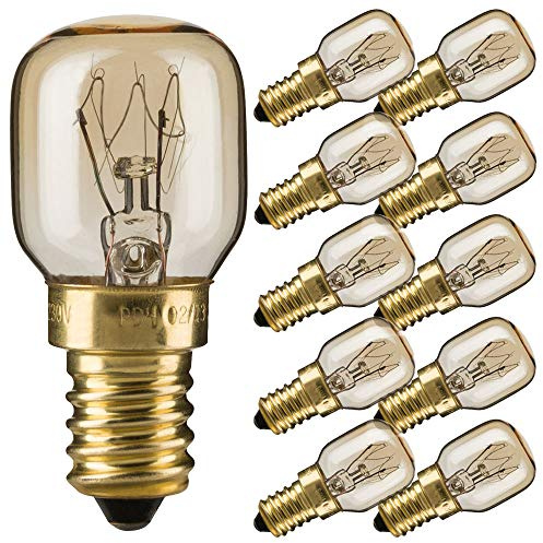 NCC-Licht 10x Glühbirne Backofenlampe T26 Röhre E14 25W | Leuchtmittel aus klarem Glas mit E14-Sockel, ideal für Backöfen und hitzebeständige Anwendungen