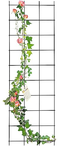 KADAX Treillis mural en acier pour plantes, jardin, balcon, terrasse, grille métallique, aide à l'escalade, treillis, treillis, fixation murale, noir (45 x 150 cm)