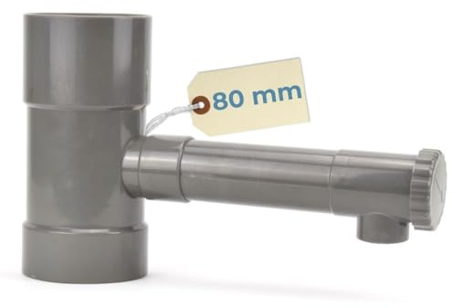Wasserdieb Fallrohr Abzweig mit Hahn Regenwassersammler Regendieb Fallrohr 80 mm Regensammler Wassersammler für Regentonnen Regenrinnen Ablauf