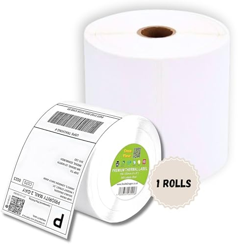 Deco Fluer Selbstklebende Etiketten, 10,2 x 15,2 cm, ideal für Thermodrucker, 1-500 Stück