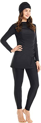 seafanny Womens' 3 Pieces Muslim Swimwear Full Cover Hijab Burkini Modest Swimsuit