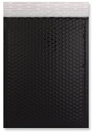 Versandtaschen, metallisch, Luftpolsterfolie, A4, C4, 324 x 230 mm, Schwarz, 10 Stück