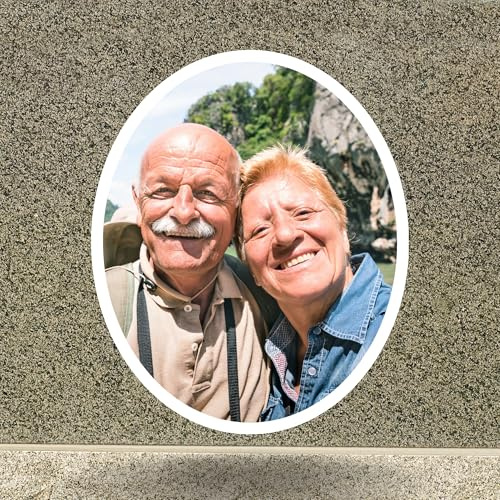 Bethel Personalized Memorial Ceramic Photo Tile – Oval 6 Waterproof Porcelain Picture for Tombstones & Graves, Headstone Plaque for Cemetery Decorations, Funeral Tribute Portrait