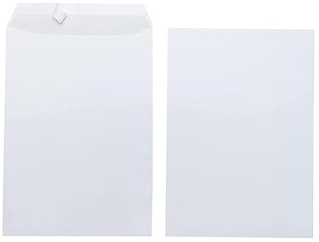 50x Versandtaschen C4 A4 weiß ohne Fenster, selbstklebend mit Abziehstreifen, mit grauen Innendruck, 90 g/qm, Maße 229 x 324 mm Umschläge Kuvert…