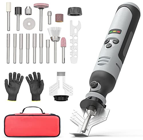 Plmvhpb Afilador de Motosierra InaláMbrico, Kit de Afilado de Motosierra de Mano EléCtrico, Herramienta de Afilado de Motosierra de Alta Velocidad