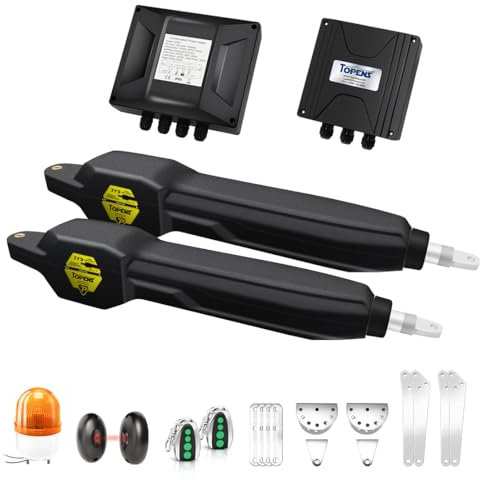 TOPENS JY9132 Drehtorantrieb Flügeltorantrieb Doppelflügeltor Torantrieb automatischer Toröffner Automatik max. 6m oder 600kg pro Flügel mit 2 Fernbedienungen, Solar kompatibel