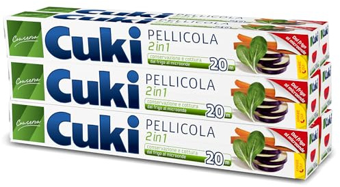Cuki Pellicola 2in1, dal frigo al microonde, 6 Confezioni da 20 metri