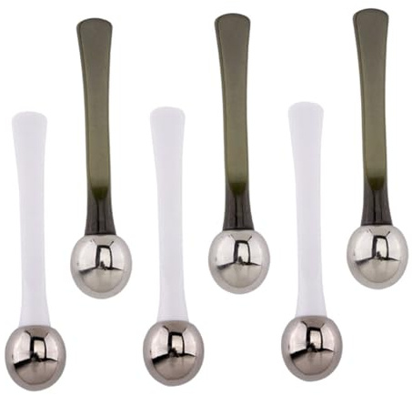 Healeved 6er-pack Augencreme-schaufel-tools Makeup Dig Spoon Zinklegierung Auge Für Augenringe Linderung Kompakt Für Unterwegs