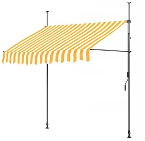 LXRHLIKG Manuell Klemmmarkise, Verstellbare Einziehbare Klemm Markise für den Außenbereich von Terrassentüren mit Kurbel (Color : Yellow, Size : 157in/400cm)