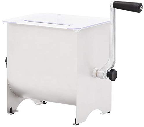 Sufrk Impastatrice Carne Manuale e Coperchio Argento Acciaio Inox,Tritacarne,Macina Carne Facile da Pulire,Insaccatrice per Salsiccia a Taglio Rapido,Tritacarne Manuale per Carne Macinata,Salsiccia,Ch