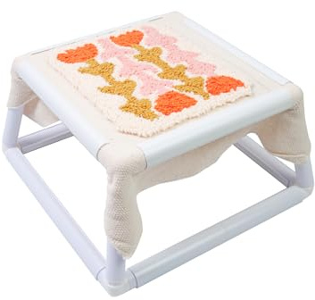 TOWEBOORY Quadratischer Stickrahmen, Q Snap Kreuzstichrahmen, DIY-Stickerei Frame, Kreuzstich, Quilten, Needlepoint, Seide-Malerei (25x25cm, 30x30cm, Weiß)