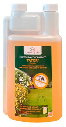 Hygiene System | Zapi Tator BIA Plus Insetticida Concentrato da 1 Litro, per Ambienti Interni ed Esterni – Controllo di Zanzare, Mosche Insetti Volanti e Striscianti
