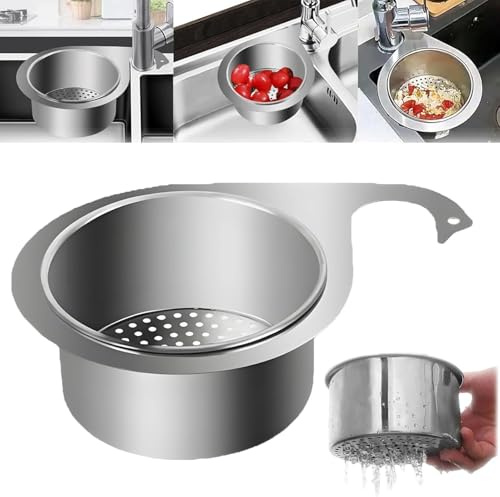 ASIEIT Siebkorb for Spülbecken Aus Edelstahl In Schwanenform, Multi-functional Drain Basket, Wasserhahn-Hängefilterkorb, Eckspülbecken-Sieb Küchenspüle Abfluss Korb Swan Drain Rack