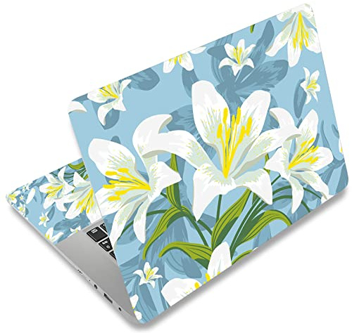 Mibbxea 15-15,6 Zoll Laptop Skin Sticker, Wiederverwendbare Vinyl Aufkleber Film Abdeckung für 13 13,3 14 15,4 Zoll Laptops & Netbooks, Dekorative, Kratzfest, Staubdicht, Wasserdicht (031 Lilie)