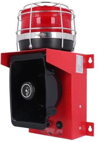 Sirène D'alarme Industrielle 120 DB, Sirène D'alarme Clignotante Forte Stroboscopique 100 W, Sirène Extérieure étanche, Klaxon D'alarme de sécurité, Sirène D'avertissement (Prise