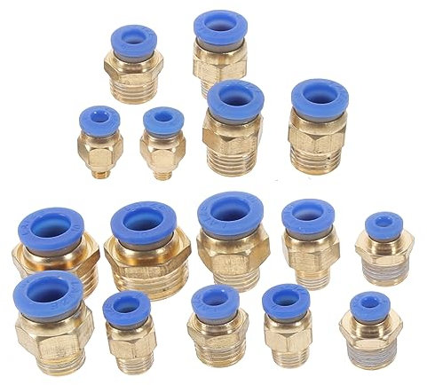 GLEAVI Raccordi Rapidi Per Tubo Aria Compressione Con Innesto Diritto in Abs e Rame Kit Per Compressore Attrezzi Pneumatici e Pulizia Ad Alta Pressione Connessione Stagna e Facile Montagg