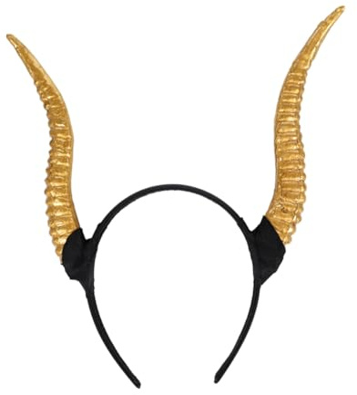 Holibanna Halloween Ram Horn Headband Gold Party Hair Accessory Women’s Costume Cosplay Photo Prop