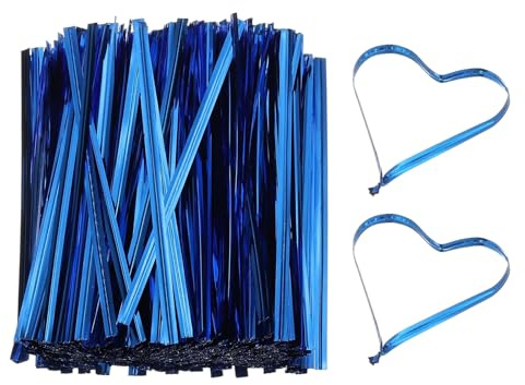 PATIKIL Metal Twist Ties 4 Inch, 800 Pcs Metallic Bread Ties for Treat Plastic Bags Gift Wrapping Candy Coffee Bag Plant Party Cake Favor, Blue