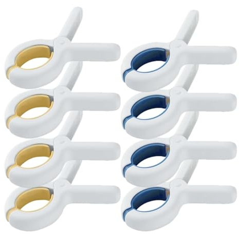 HABNI 8 Pezzi Mollette Per Telo Mare, Mollette Per Asciugamani Da Spiaggia, Antivento, Adatto Per Asciugamani Da Spiaggia, Vestiti Spessi E Clip Di Abbigliamento Quotidiano