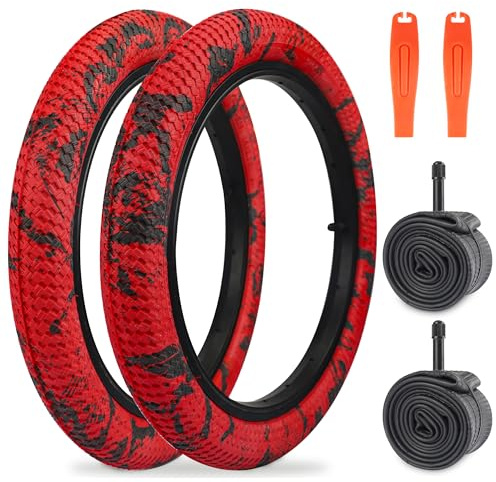 ZUKKA Juego de 2 neumáticos de Bicicleta 30TPI de 16 Pulgadas, 16 x 2,10 Pulgadas, Abrigo 56-305 Plus, Paquete de 2 Unidades, Tubo de 16 Pulgadas, 16 x 1,75/2,125 AV35 mm,MTB