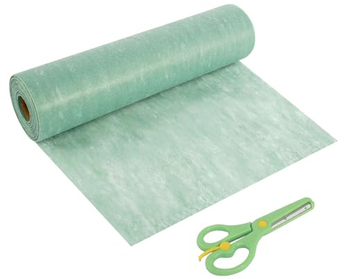 Vlies Tischläufer Grün Tischläufer Eukalyptus Grün 25M x 30cm Deko Tischband mit Schere Modern Tischband für Hochzeit Kommunion Taufe Party Geburtstag Weihnachtsdekoration