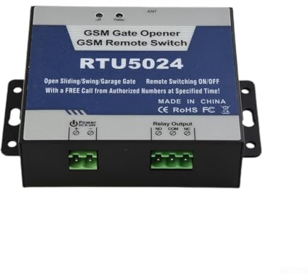Yuanpgky RTU5024 Apriporta GSM per interruttore relè con telecomando wireless per porte da garage e sistemi di accesso, Quad-Band 850/900/1800/1900MHz, uscita 3A/240VAC