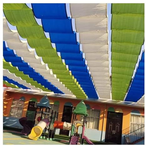 Toldo retráctil de vela ondulado, cubierta de techo impermeable con bloqueo UV para pérgola para jardín al aire libre, patio y terraza, protección solar (azul, 0,8 x 4 m)