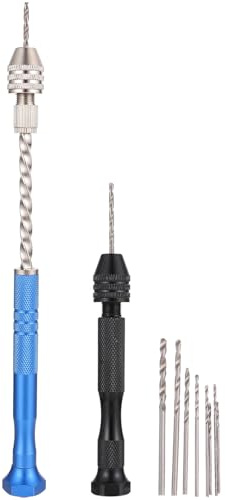 BAZEITFLOW Brocas para Taladro Manual de Resina y Joyería Herramienta Ajustable de Acero para Bricolaje y Trabajos de Precisión Madera y Plástico