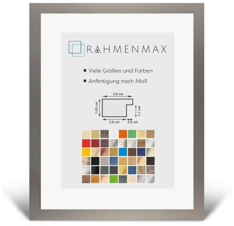 Morena MDF Rahmen für Bild 75x98cm Graphit mit Acrylglas | zum Aufhängen Hoch- und Querformat/Maßanfertigung möglich/Puzzle Rahmen/mit 1mm klarem Acrylglas