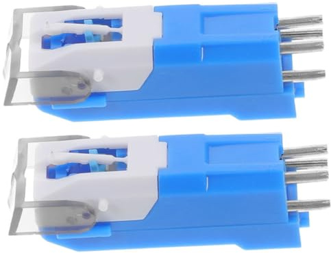DECORNIJIA 2 Agujas Reutilizables Hechas de Piedra Preciosa y Plástico para Tocadiscos de Vinilo, Compatibles la Mayoría de Tornamesas Paquete de 2 Unidades
