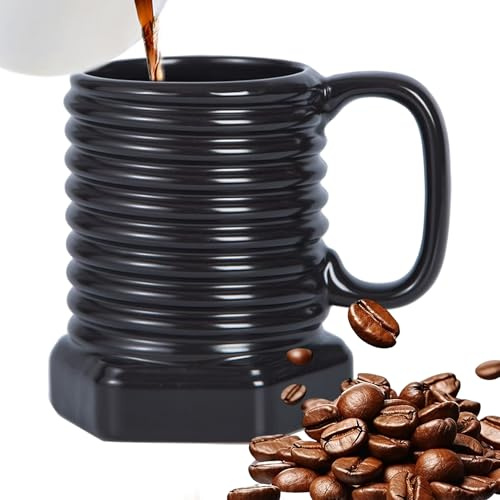 De cerámica | Vasos para bebidas con diseño de tornillo de 380 ml – De cerámica de té, para capuchino, leche, cacao, de vino, cerveza, cocina, restaurante, casa com