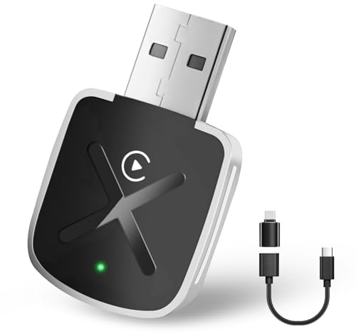 XILANHUA CarPlay Wireless Adapter 2026 per iPhone, USB Caplay senza Fila Converte Cablato a Wireless, Compatibile con iPhone iOS 10+ ed oltre 800 modelli di auto dal 2016