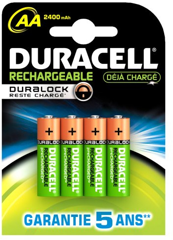 Duracell - Pile Rechargeable - Duralock AAx4 Stay Charged 2400 mAh (LR6)