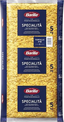 Barilla Pasta Farfalle n. 65, 5kg | Unsere spezielle Pasta mit vollem Geschmack und bekannt für seine perfekten Kocheigenschaften