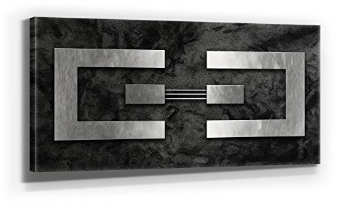 JACK DYRELL SILBER AUF GRANIT - XXL BILD - KUNST, 110 x 50cm, UV-stabil und wasserfest, XXL Deko Bild abstrakt FineArtPrint Wandbild für Büro oder Wohnzimmer