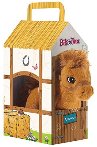 Bibi & Tina 636972 Pferd Amadeus stehend im Stall Plüschtier, Weiß