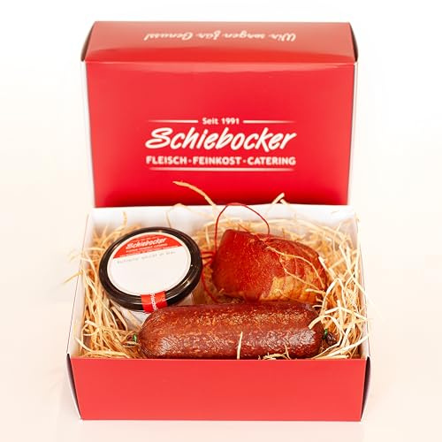 Wurstpaket Oberlausitz | Präsentkorb Edel Salami & geräucherter Schinken am Stück | Fresskorb Fleisch- & Wurstwaren mit Blutwurst im Glas Rotwurst | verfügbar als Geschenkkorb