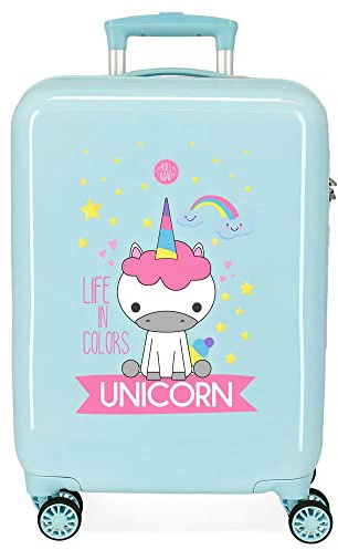 Roll Road Little Me Valise Trolley Cabine Vert 38x55x20 cms Rigide ABS Serrure à combinaison 34L 2, 5Kgs 4 roues doubles Bagage à main, Turquoise