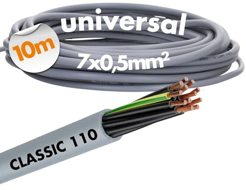 10 Meter Lapp 1119007 Ölflex Classic 110 7G0,5mm² PVC-Steuerleitung 7x0,5 mm² mit grün-gelben Schutzleiter I Mantelleitung 7 adrig I Steuerkabel 7 adrig