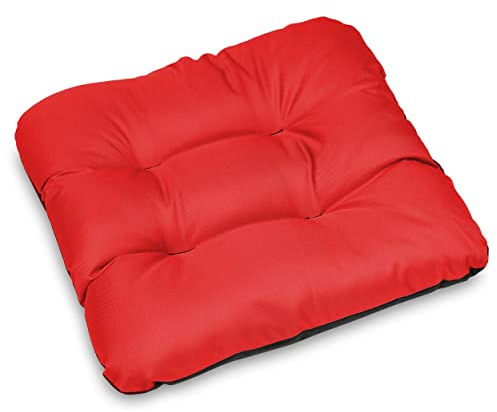 SuperKissen24. Stuhlkissen Sitzkissen für stühle - 8er Set 45x45 cm - Outdoor und Indoor - rot