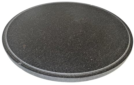 Placa de piedra volcánica Ollar – Refractaria de Etna para horno eléctrico & gas, barbacoa, parrilla para pizza y carne – Tamaño a elegir – Forma redonda (60 cm2)