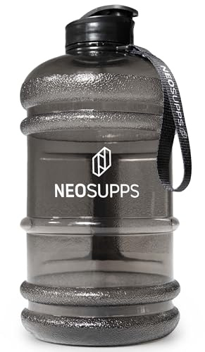 Neosupps Trinkflasche Sport Bottle 2,2L | Wasserflasche mit Klappenverschluss | Leicht zu reinigen | für Gym, Fitness, Training und Outdoor I BPA freie und 100% auslaufsichere Sportflasche
